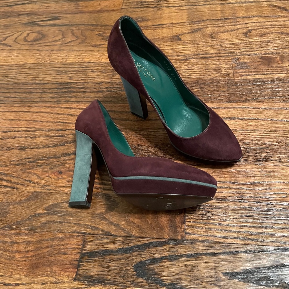 Sergio Rossi two tone platform heel